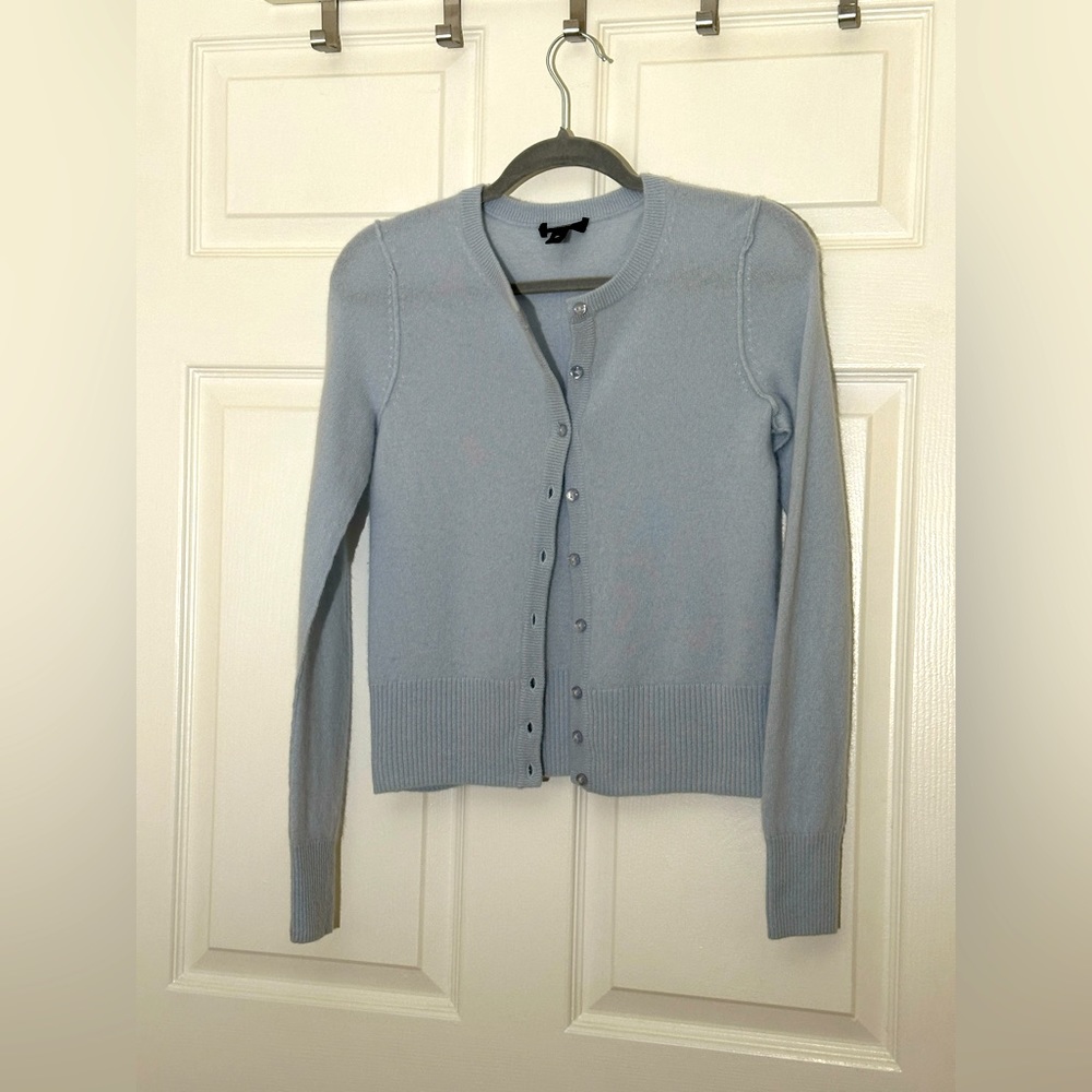 AQUA Cashmere Cardigan Blue